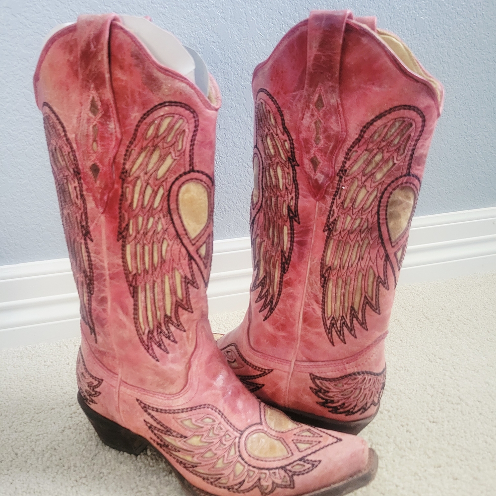 Corral Vintage, Pink and Cream Western Boots